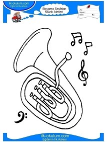 Çocuklar İçin Tuba Boyama Sayfaları 